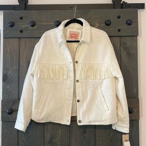 Levi's White Fringe Jacket